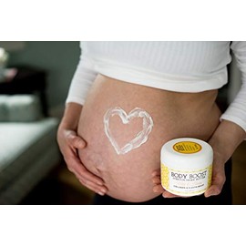 Body Boost Milk & Honey Stretch Mark Mantequilla 8 oz - Tratamiento de estrías y cicatrices - Seguro para el embarazo y la lactancia, libre de alérgen