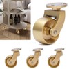 4 Pack Brass Swivel Caster Wheels-Loading 440lbs, 360 Degrees Universal