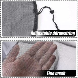 Owl Focus 37.5 Inch Mesh Cover for Rain Barrel,Rain Bucket Leaf Filter Screen Black