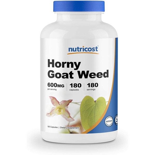 Nutricost Horny Goat Weed Extract (Epimedium) - 180 Capsules, 180 Servings, 600mg Per Capsule