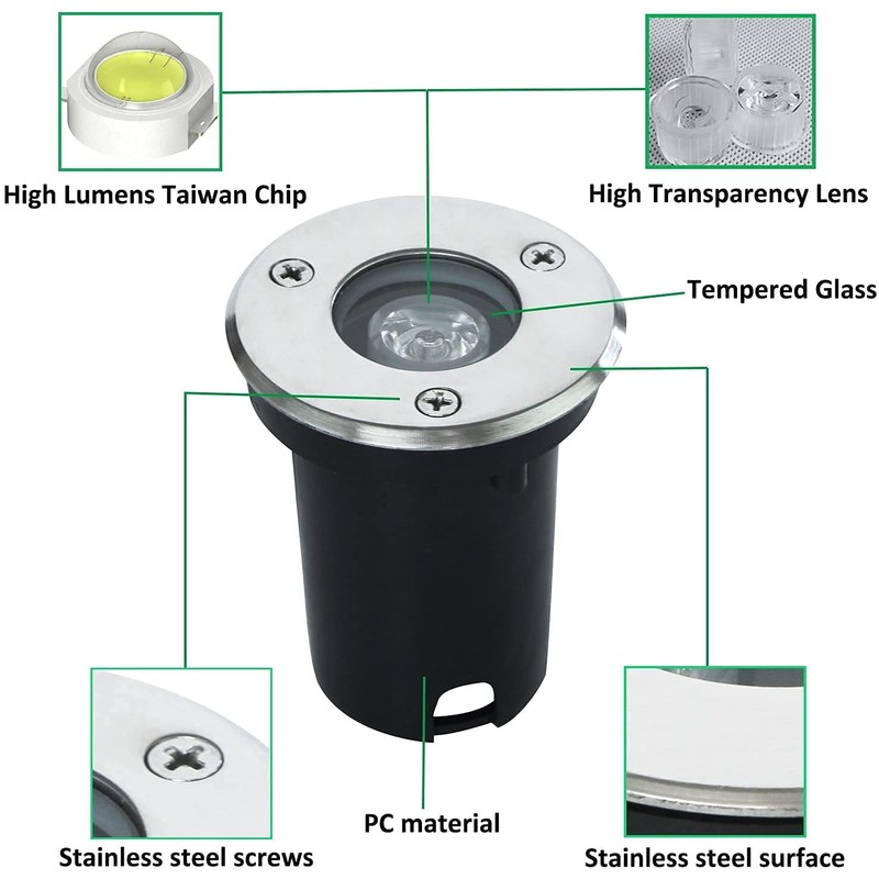 RSN 1W LED Garden Buried Light IP65 Outdoor LED Underground