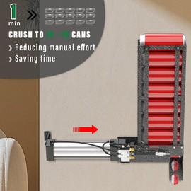 ATINY Pneumatic Can Crusher Air Power,Soda Beer Heavy Duty Aluminum Can Crusher Wall Mounted 12oz 16oz,Eco-Friendly Recycling Tool(Grey)