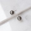 Black Pearl Earrings for Women - Faux Black Pearl Stud