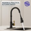 BWE Black Kitchen Faucet with Pull Down Sprayer and Gold