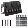 AOMINOHOMA 6 Gang 12V/24V Inline Fuse Box LED Rocker Switch