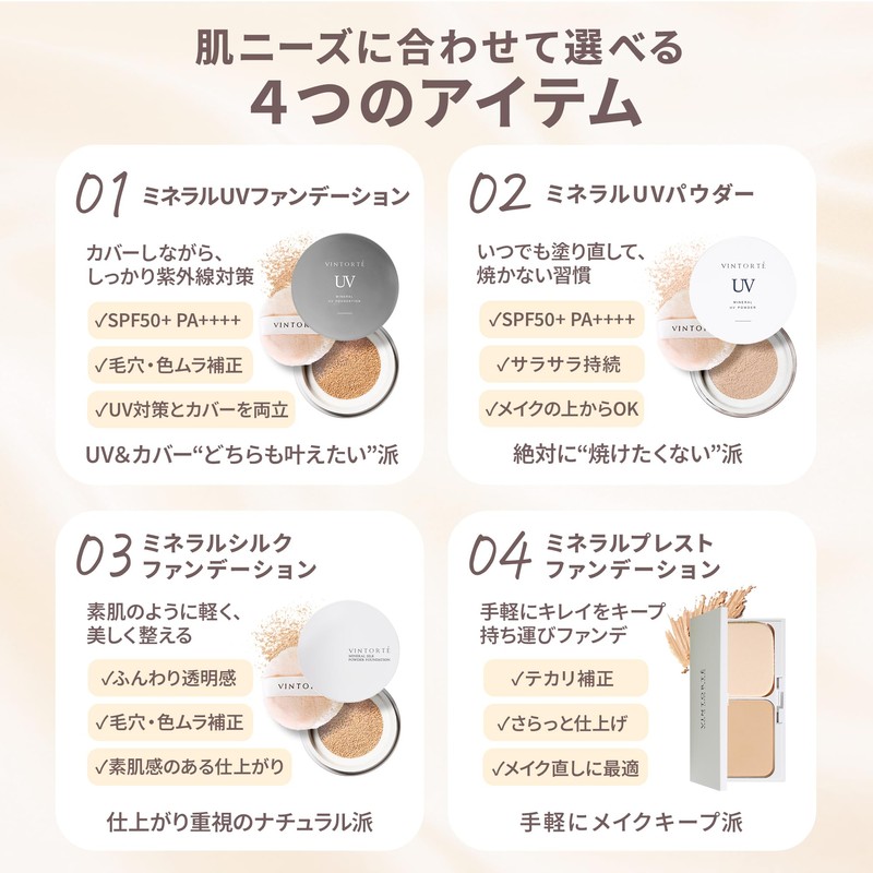 VINTORTE Silk Mineral Foundation Powder Foundation Mineral Foundation Vantelte Highlight