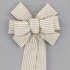 Natural White Cabana Stripe Rustic Wreath Bow (8 inch bow)
