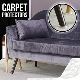 Medipaq Spiked Carpet Protector Cups - 16 Pack Carpet Protectors for Furniture Legs - 5.4 cm Outer Diameter Caster Cups to Protect Carpet from Dents