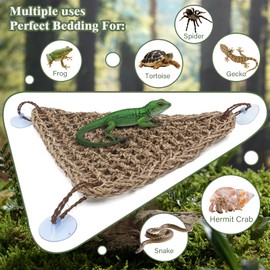 AQUA KT Reptile Lounger Lizard Bearded Dragon Snake Climbing Hammock for Reptile Bedding Amphibian Habitat Decoration, Made of Seagrass