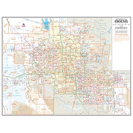 Metropolitan Phoenix Arterial and Collector Streets Full-Size ZIP Code Wall Map
