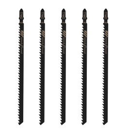 T-Shank Jigsaw Blades for Wood Contractor Assorted 7Inch Jig Saw Blades Set 5Pcs T744D T Shank Jig Saw Blades for Quick Cutting Wood, Hardwood, Plywood, Plastic, Metal, Black