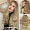 LUFFLOK Long Blonde Wave Wigs for Women Girls 27’’ Curly