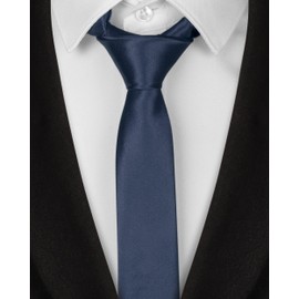Beaface Men Ties 2" Formal Ties for Men Solid Color Wedding Business Ties 5cm (Navy)