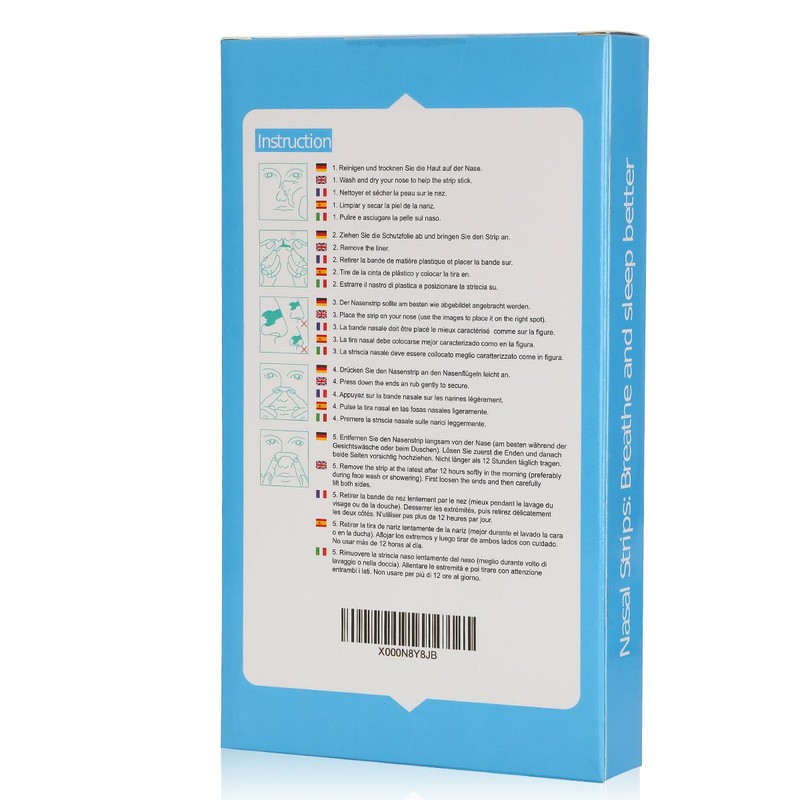 Incutex 100 Stück Nasenpflaster gegen Schnarchen Nasenstrips Schnarchstoppper, Größe L