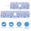 Watercolor Blue Floral Kitchen Sink Splash Guard Mat - Absorbent