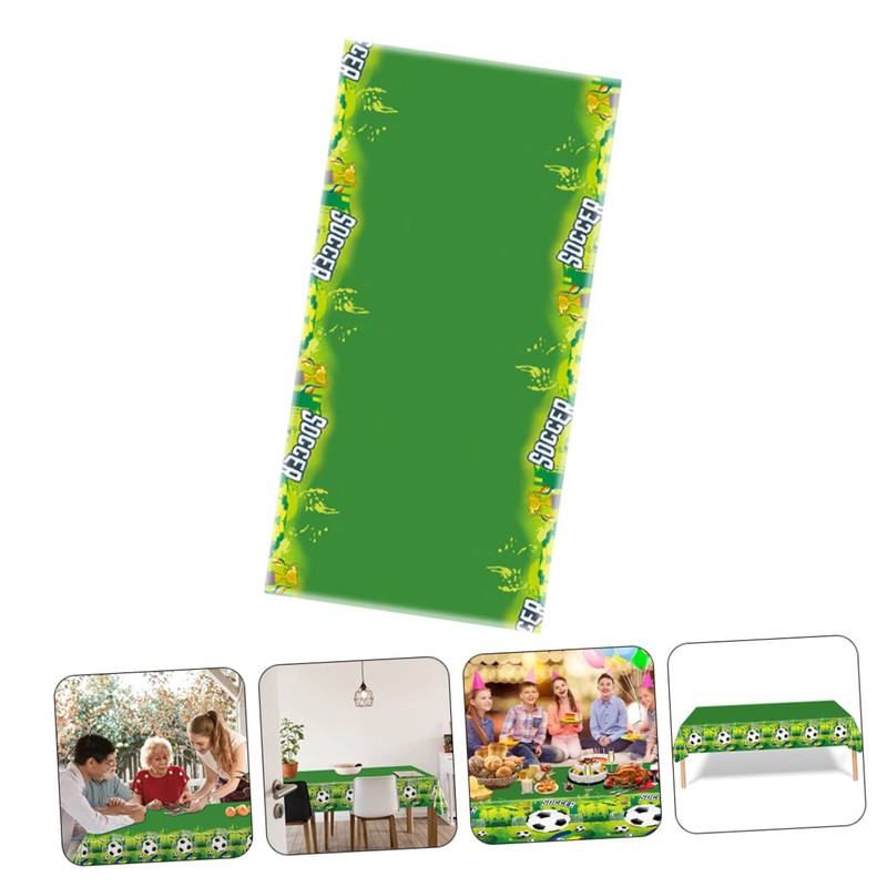 Outanaya 2pcs Football Themed Washable Tablecloth Pe Table Cover for