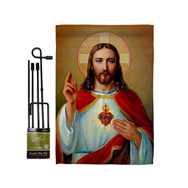 Ornament Collection GS192160-P3 Jesus Sacred Heart Inspirational Faith & Religious