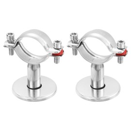 uxcell 2 Pack Pipe Support, Stainless Steel Pipe Support Bracket, Pipe Strap Clamp with Screw for Dia 45mm Pipe Tube