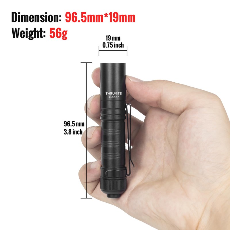 ThruNite Saber EDC Mini Flashlight Max 141 Meters USB-C Rechargeable