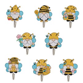 JZHYOAN DIY Bee Special Shape Diamond Metal Hooks, Diamond Painting Wall Adhesive Hook for Hanging Heavy Duty, Self-Sticky Hooks for Bathroom Kitchen Adult Woman Man Bedroom