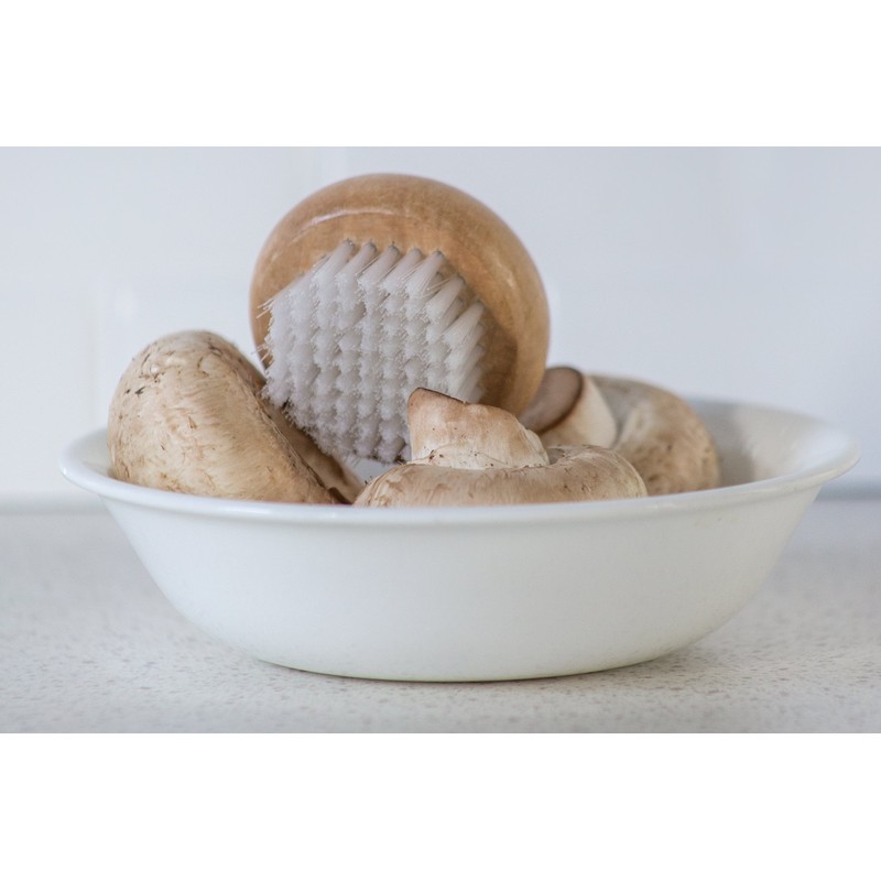 Fox Run Wood Mushroom Brush, Nylon Bristles