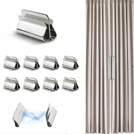 Fayelume 8 Pair Curtain Clips, Magnetic Curtain Clips, Curtains Magnets Closure, for Outdoor Curtains, Bathrooms, Bedrooms and Offices