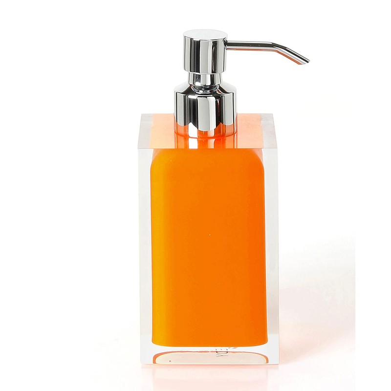 Gedy Bathroom Soap Dispenser, Resin, Orange, 16.2 x 7 x