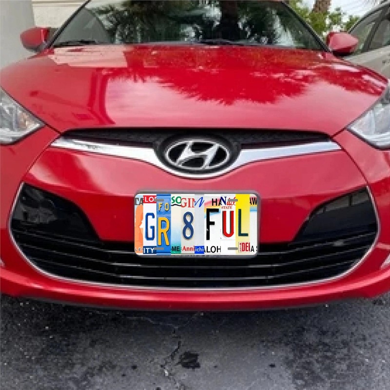 Grateful Letter Art Front Vanity License Plate #LP-TL004