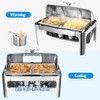 Fashionwu Large Visible Chafing Dishes Buffet Set, 25×17.8 Inch Stainless