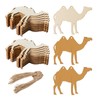 40Pcs Camel Shape Wooden Blank Camel Wood with Twines Art
