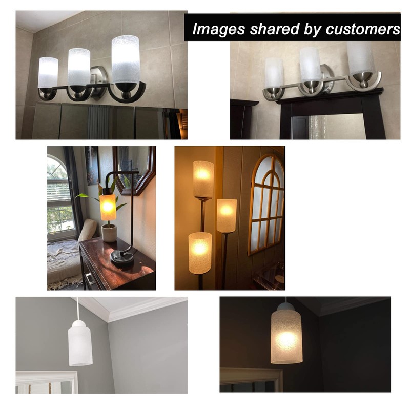 Voguad Frosted Glass Lamp Shade Replacement Crackle Texture, 1 5/8