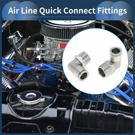 RATCHROLL Push to Connect Air Fittings 1/2" 90 Degree Air Line Quick Joint 304 Stainless Steel 1/2"BSPT 2 Pcs Silver Tone