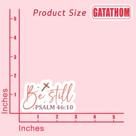 (3PCS) Be Still Psalm 46:10 Sticker – Bible Verse Christian Stickers, Inspirational Faith Vinyl Decals for Laptop, Water Bottle, Tumbler, Scrapbook, Waterproof Religious Sticker Gift, 3" x 1.8"