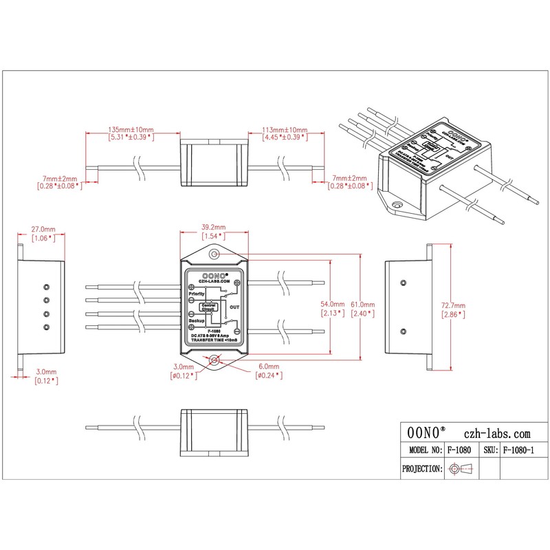 DC 6-36V 8A Automatic Transfer Switch, ATS Auto Transfer Switch,