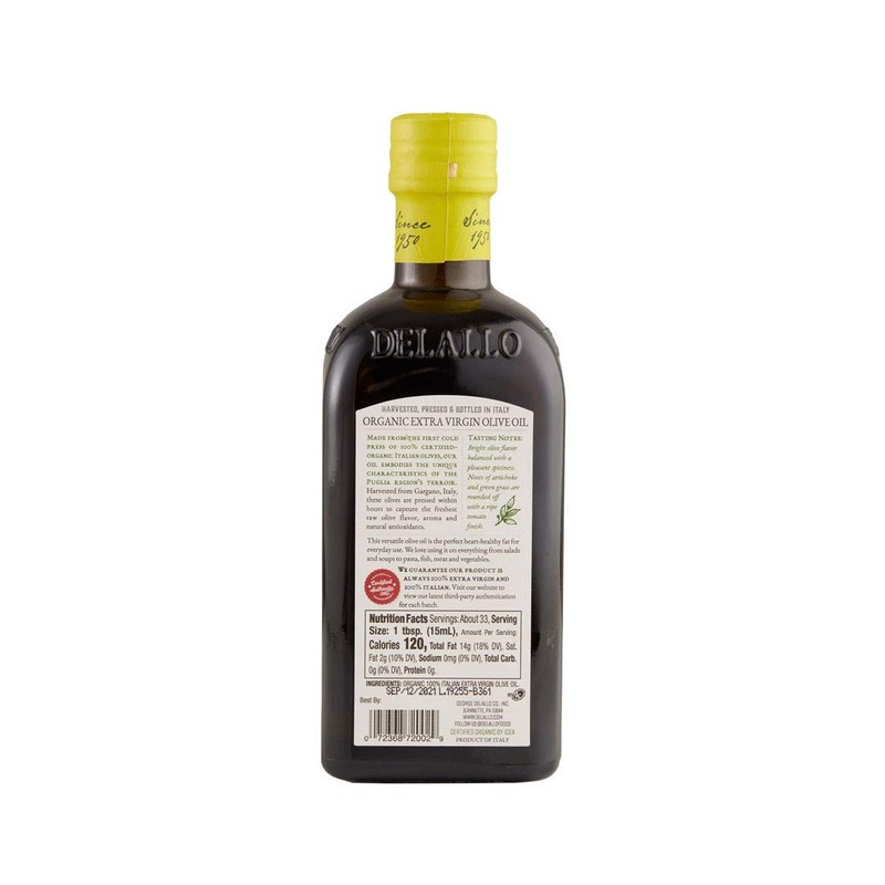 DeLallo Organic Extra Virgin Olive Oil, Imported from Italy, Gourmet