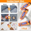3Pcs Fabric Glue Permanent, 60 ML Washable Clear Clothing Glue,