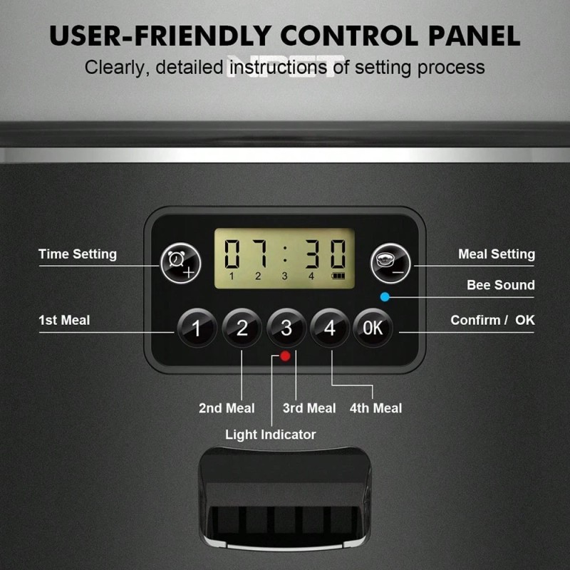 Bfairy Automatic Pet Feeder 4L Programmable Cat Dog Food Dispenser