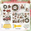 WANDIC 6 Sheets Christmas Theme Rub On Transfer Sticker, Merry
