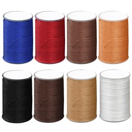 Waxed Thread for Leather Crafts 8 Colors, 0.45 mm Thickness 87 Yards Sewing Cord, High Strength Stitching Thread, Hand Sewing String for DIY Bookbinding Leather Projects