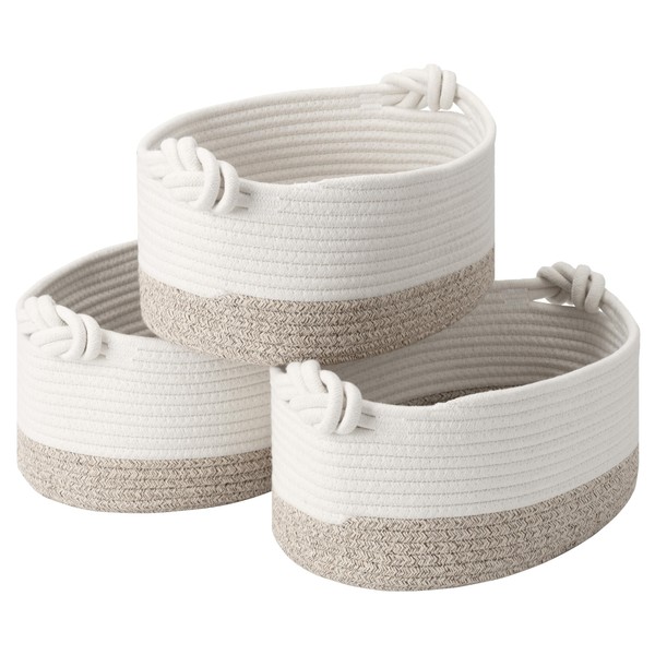 GRANNY SAYS Storage Baskets, 3-Pack Cotton Rope Blanket Basket, Baby