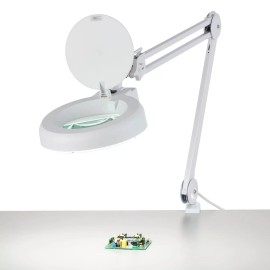 AmScope 2.25X Magnification 5" Diameter Lens 90 LED Desk Clamp Magnifying Lamp