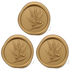 Zaamwoyy 50 Pcs Wax Seal Stickers, Wedding Invitation Accessories Envelope Cards Seal Stickers, Vintage Wax Sealing for Wedding Anniversary Bridal Shower Christmas (Gold)