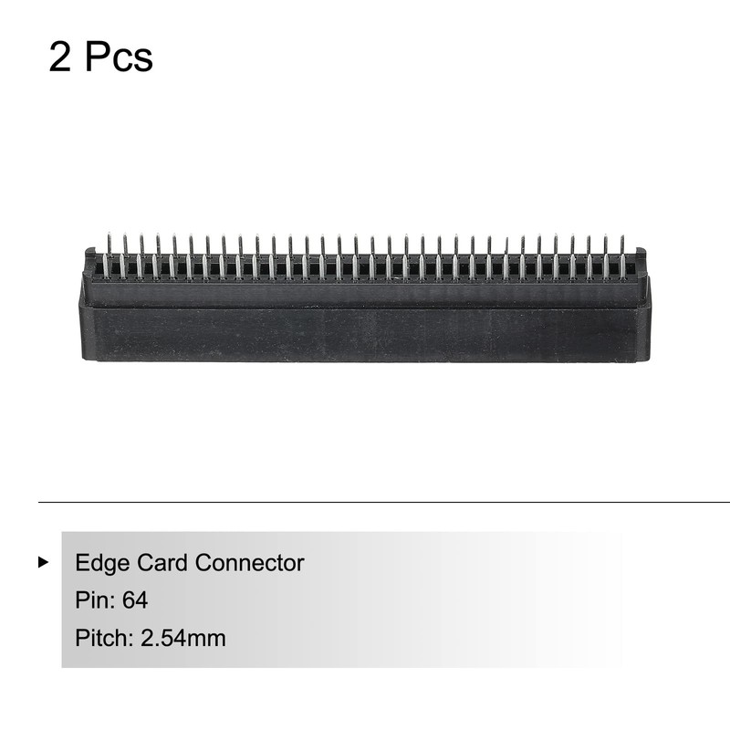 PATIKIL Card Edge Connector Black Socket Right Angle 64 Pin