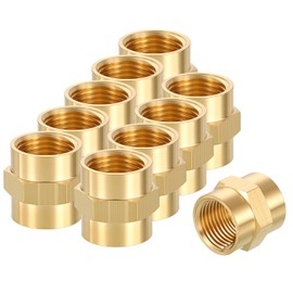 Rebower 5 Packs Female to Female Adapter, 1/2" FNPT x 1/2" FNPT for Industrial, Automotive, Fluid Transfer, Home Gardening, Water Treatment