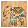 Personality Elephant Square Coaster Set - Made of Recycled Rubber