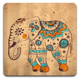 Personality Elephant Square Coaster Set - Made of Recycled Rubber - Set of 4