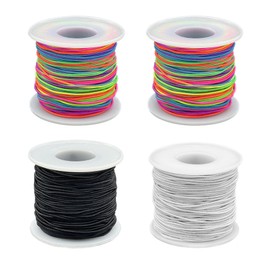 Elastic Band for Bracelets, 1mm, 4 Rolls - Elastic Band for Bracelets, Elastic Cord for Making Bracelets, Necklaces, Beads and Crafts