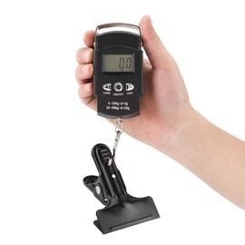 Digital Scale,Luggage Scale 50kg/110lb Portable Electronic LCD Digital Travel Postal Fishing Hook Weight Scale with Tape Measure Hook and Backlit LCD Display