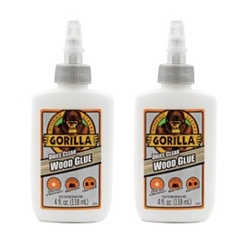 Gorilla Dries Clear Wood Glue, 4 Ounce Bottle (Pack of 2) - Water Resistant for Indoor or Outdoor Projects and Repairs