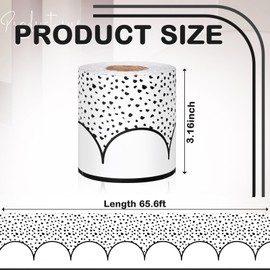 Fuutreo 65ft Bulletin Board Borders for Classroom Decorations, Rolled Bulletin Borders Trim Decoration, Boho Spot Back to School Decor for Classroom School Offices(White)